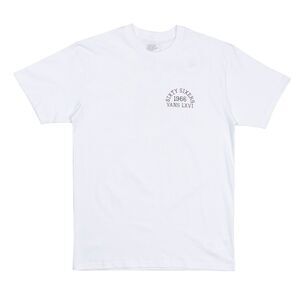 Vans T-Shirt Frat LXVI Skull White Size Medium Men's Short Sleeve Crew Neck NEW